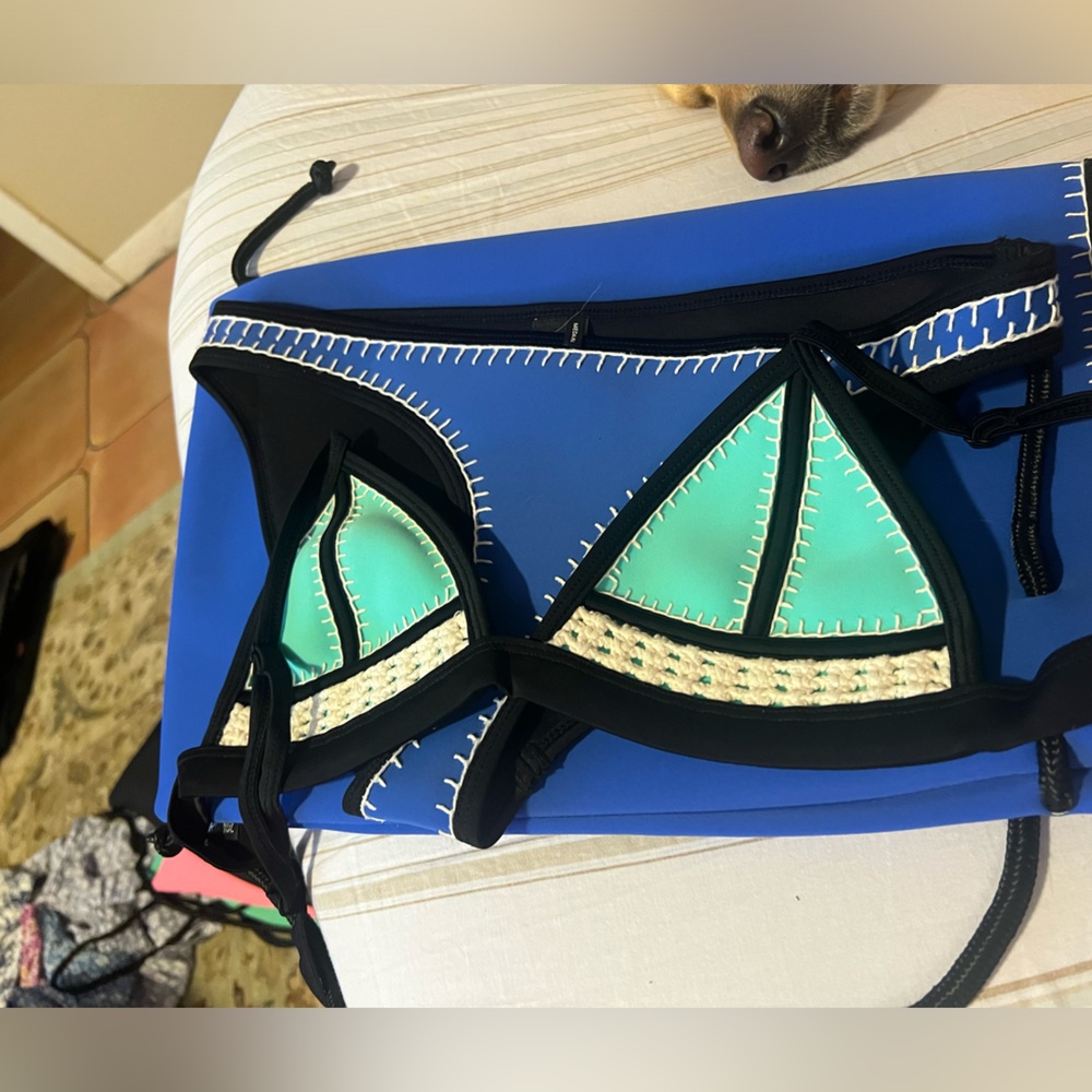 Trangl blue green black swimsuit, bikini new in bag small